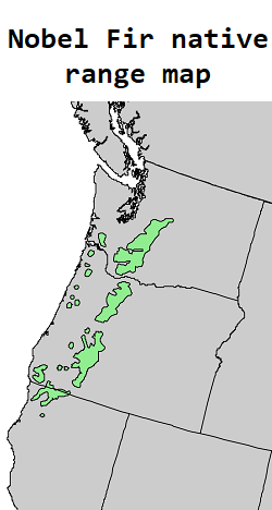 Nobel Fir native range map