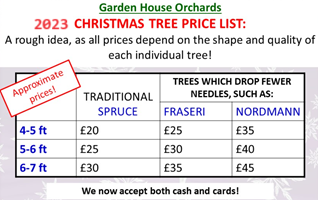 Garden House 2023 tree prices