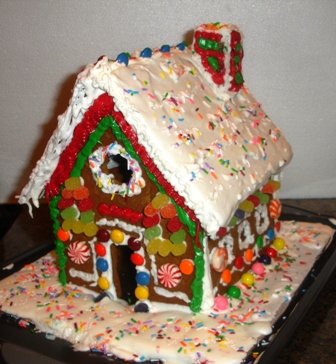 decorate the gingerbread house